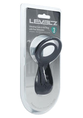 Levelz Vibrating Silicone Rechargeable Cock and Ball Ring with Paw Stimulator - Black