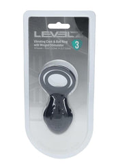 Levelz Vibrating Silicone Rechargeable Cock and Ball Ring with Winged Stimulator - Black