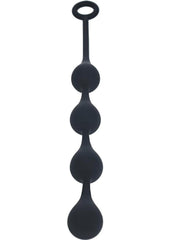 Levelz Waterdrop Silicone Anal Balls - Black - Medium - 30mm