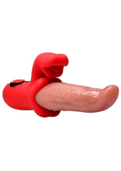 Lickgasm Deep Licker Rechargeable Silicone Vibrator with Clitoral Stimulator - Pink/Red