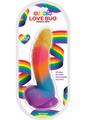 Love Bug Silicone Dildo with Suction Cup - Multicolor/Rainbow - 7in