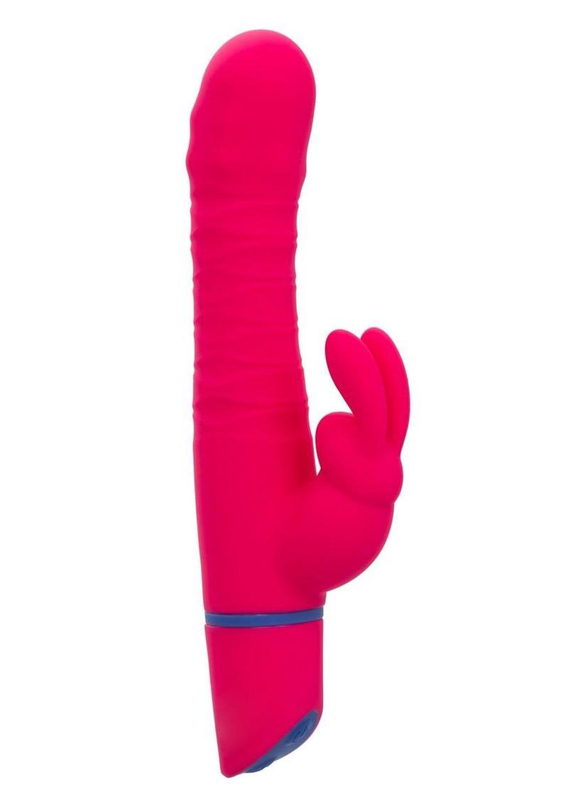 Love Bunny Beaded Spin Bunny Rechargeable Silicone Dual Motor Vibrator - Pink