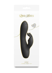 Love Notes Stay Rechargeable Silicone Petite Rabbit Vibrator - Black
