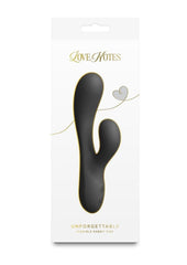 Love Notes Unforgettable Rechargeable Silicone Flexible Rabbit Vibrator - Black