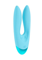 Loveline Amour 10 Function Rechargeable Silicone Dual Motor Vibe - Blue