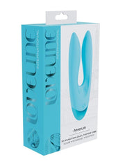 Loveline Amour 10 Function Rechargeable Silicone Dual Motor Vibe - Blue