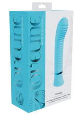 Loveline Divine 10 Function Rechargeable Silicone Ribbed G-Spot Vibrator - Blue