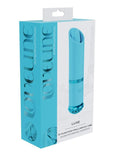 Loveline Luxe 10 Function Mini Lipstick Rechargeable Silicone Vibrator - Blue