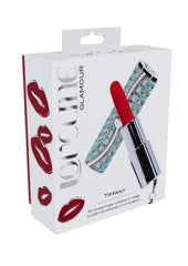 Loveline Tiffany Lipstick Rechargeable Silicone Vibrator with Interchangeable Heads - Blue