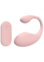 Loveline Wave C-Shape Vibe 10 Function Silicone Rechargeable Vibrator with Remote - Pink