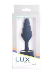 Lux Active Twist Rechargeable Silicone Anal Plug - Blue - Small