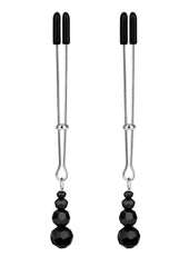 Lux Fetish Adjustable Tweezer Nipple Clips - Black