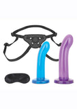 Lux Fetish Beginners Strap-On and Pegging - Blue/Purple - 3 Piece/Set