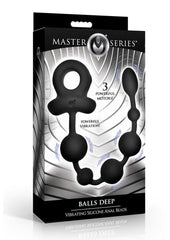 Master Series Balls Deep Vibrating Silicone Anal Beads - Black