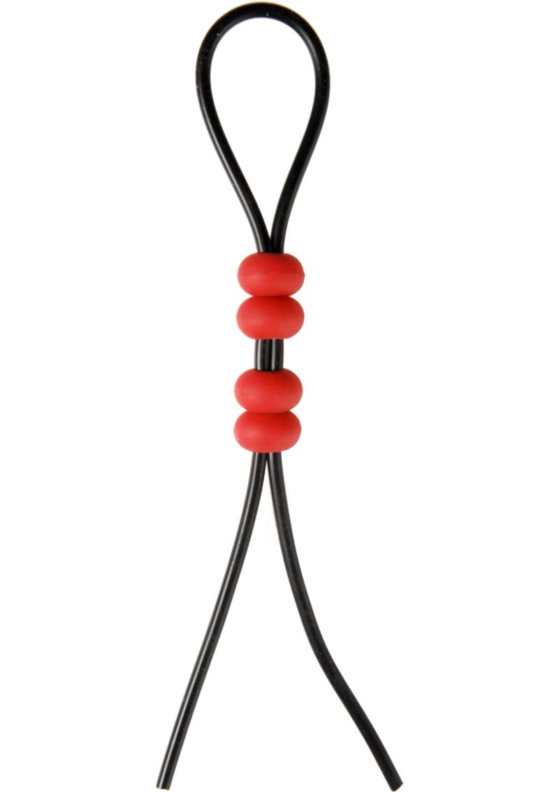 Master Series - Crimson Tied Bolo Lasso Style Adjustable Cock Ring - Red