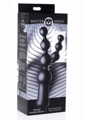 Master Series Deluxe Voodoo Beads 10x Silicone Rechargeable Vibrating Anal Beads - Black