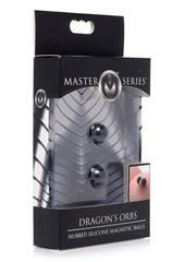 Master Series Dragon's Orbs Nubbed Silicone Magnetic Balls - Black/Metal
