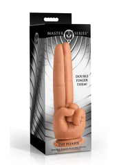 Master Series The Pleaser Double Finger Silicone Dildo - Vanilla