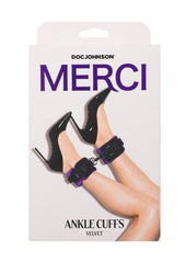 Merci Velvet Ankle Cuffs - Black/Purple