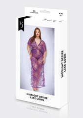 Midnight Desire Lace Gown-Purple-Q