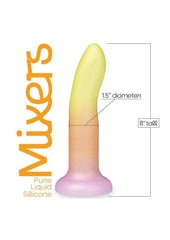 Mixers Tequila Sunrise Silicone G-Spot Dildo with Suction Cup - Orange/Yellow - 8in
