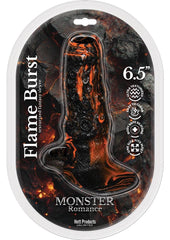 Monster Romance Flame Burst Silicone Penis Sleeve - Black/Orange - One Size