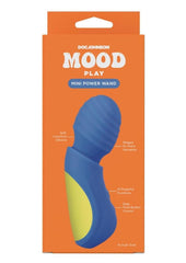 Mood Play Rechargeable Silicone Mini Power Wand - Blue/Yellow