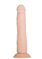 Naked Addiction Rotating and Thrusting Vibrating Rechargeable Silicone Dong with Remote Control - Vanilla - 8in