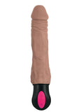 Natural Realskin Hot Cock 3 Rechargeable Warming Dildo - Chocolate - 8in