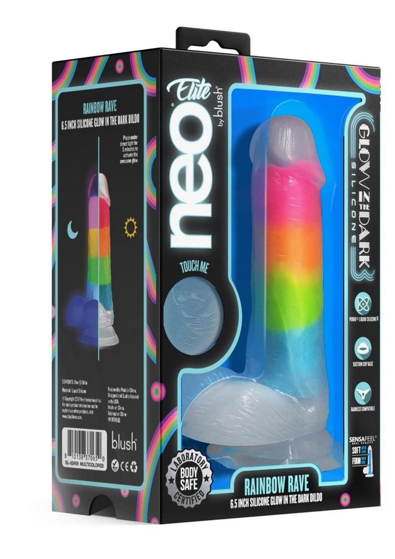 Neo Elite Glow In The Dark Silicone Rainbow Rave Dildo – CD Universe