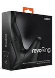 Nexus Revo Ring Rechargeable Silicone Osciliating Ring and Rotating Prostate Massager with Remote Control - Black