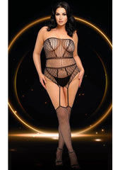 Nightfall Net Bodysuit-Blk-Q - Black
