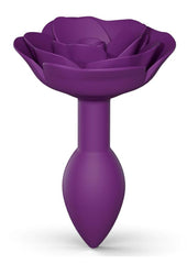 Open Roses Silicone Anal Plug - Purple/Purple Rain - Small