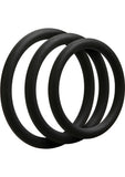Optimale 3 C-Ring Set Silicone Cock Ring Thin - Black - 3 Piece Kit