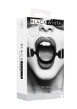 Ouch! Silicone Ring Gag with Adjustable Bonded Leather Straps - Black