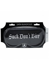 Ouch! Suck Don't Bite Printed Satin Mask - Black