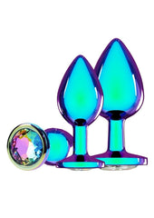 Ouch! Venice Coll Metal Anal Plug Set (3 Piece) - Iridescent
