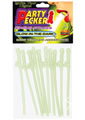Party Pecker Sipping Straws - Glow In The Dark - 10 Per Pack