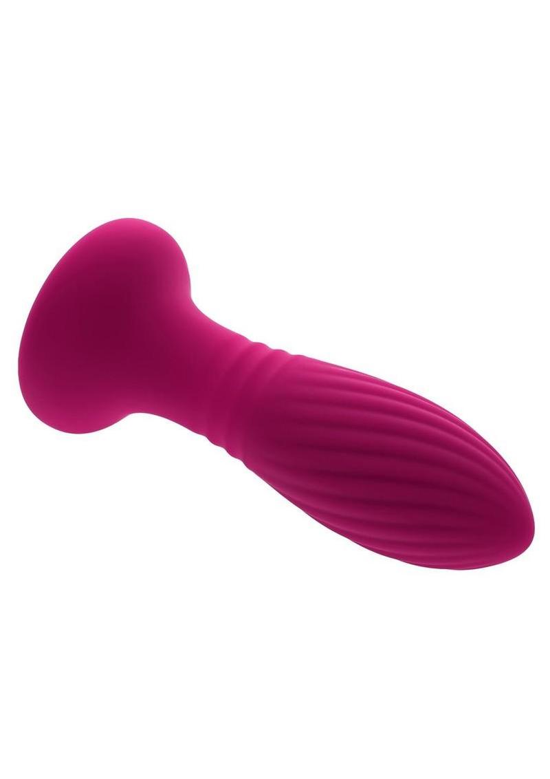 Party Plug Rechargeable Silicone Thrusting Light Up Anal Plug - Red