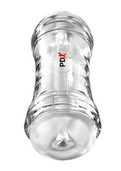 Pdx Extreme Wet Pussies Super Flip-A-Pussy Over Self-Lubricating Stroker - Pussy/Ass - Clear/Frost