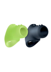 Performance Plus Flare Silicone Cock Sling - Black/Glow In The Dark/Green - 2 Piece/Set