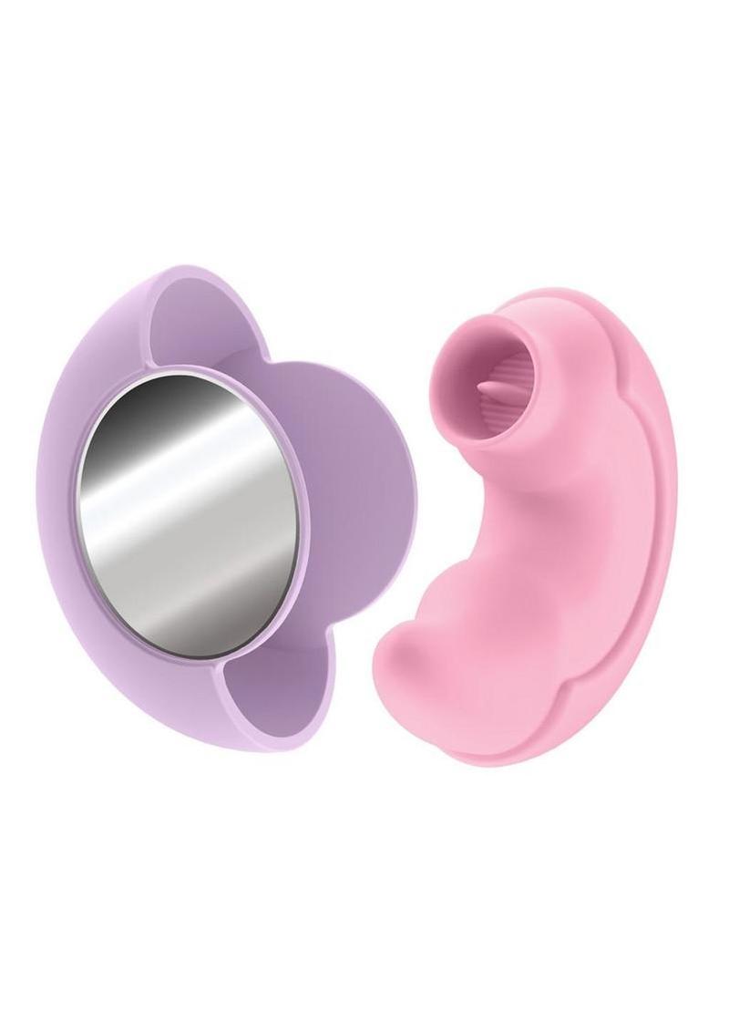 Play with Me Pout and Play Rechargeable Silicone Dual End Vibrator - Pink