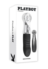 Playboy Bon Voyage Rechargeable Silicone Vibrator - Gray/Grey