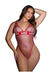 Playboy Galaxy Bunny Teddy - 1xlarge - Red - XXLarge