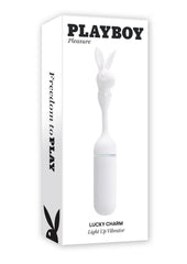 Playboy Lucky Charm Rechargeable Light Up Mini Vibrator - White