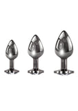 Playboy Pleasure 3 Ways Metal Anal Training Kit - Black/Metal - 3 Piece