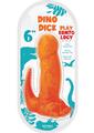 Playeontology Dino Dick Silicone Dildo with Suction Cup - Orange - 7in