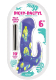 Playeontology Series Dickydactyl Rechargeable Silicone Vibrating Dildo - Purple - 6in