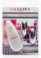 Pocket Exotics Vibrating Double Silver Bullets - Silver