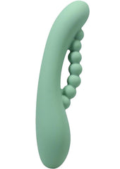 Polynesian Pleasures Into The C Kakui Me Rechargeable Silicone Vibrator with Clitoral Stimulator - Green